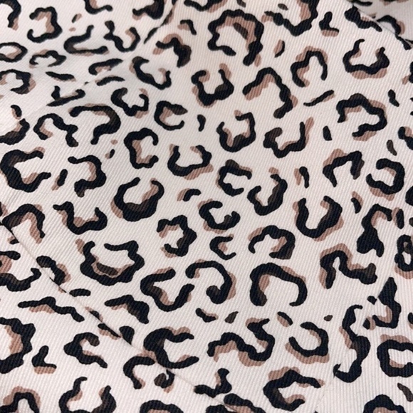 Tibi skirt leopard print jacquard swing flare cream black size 2 - Picture 5 of 11